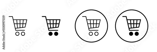 Shopping icon vector. Shopping cart sign and symbol. Trolley icon