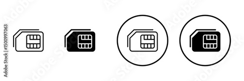Sim card icon vector. dual sim card sign and symbol