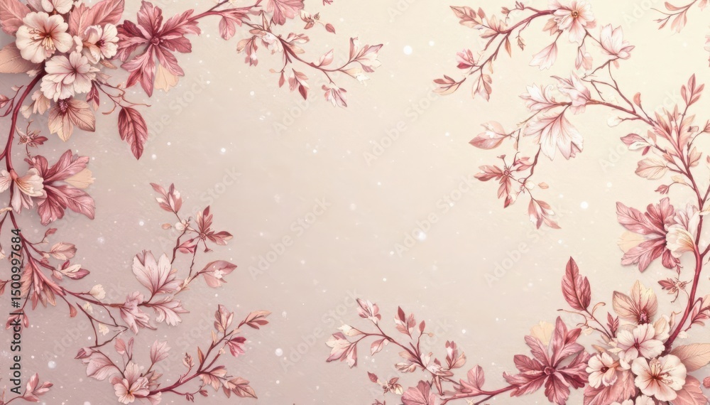 Subtle floral damask pattern on a muted pastel background , blossom, antique, flower Subtle floral damask pattern on a muted pastel background , blossom, antique, flower
