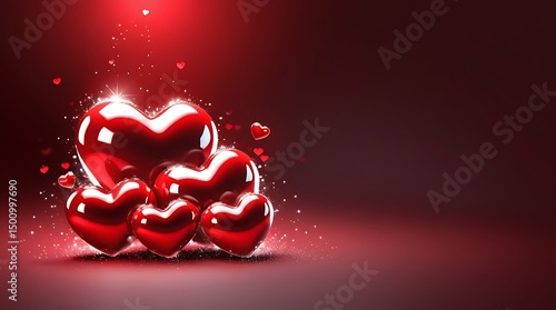 Romantic Red Hearts Valentine s Day Background