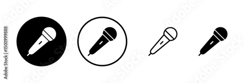 Microphone icon logo design. karaoke sign and symbol