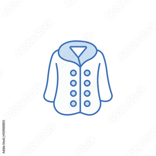 Ful Coat icon design with white background stock illustration