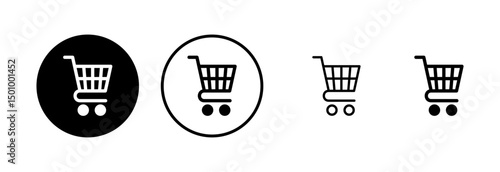 Shopping icon logo design. Shopping cart sign and symbol. Trolley icon
