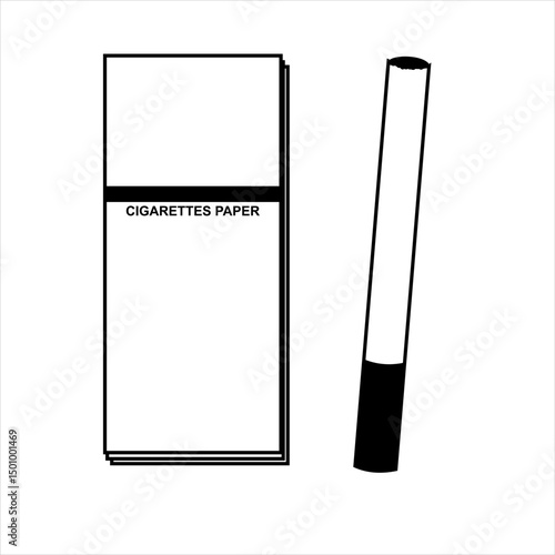 Outline icon of rolling paper,
    used to roll tobacco into
    hand-rolled cigarettes, usually thin
    and flat in sheet form. Vector
    isolated outline drawing. Editable stroke.