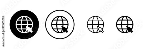 Web icon logo design. go to web sign and symbol. web click icon. Global search icon