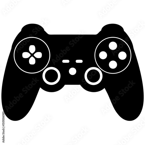 Black and White Video Game Controller Icon