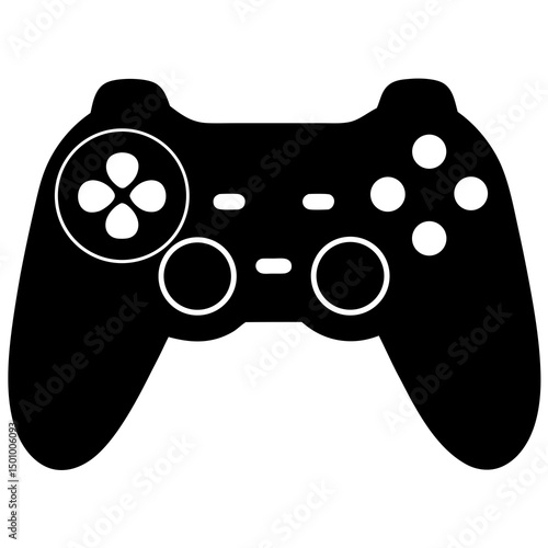 Black Silhouette of a Video Game Controller Icon