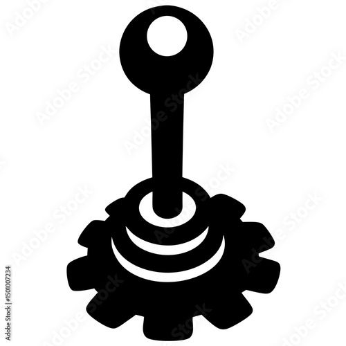Gear Shift Lever Icon Black and White Design