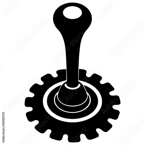 Abstract Gear Shift Lever Icon Black and White