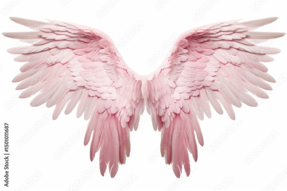 Fototapeta premium Pink wings vulture angel bird.
