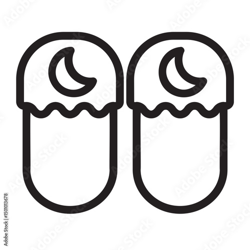 slippers line icon