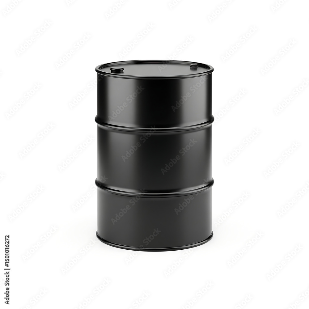 3D Black Barrel on White Background 3D Black Barrel on White Background