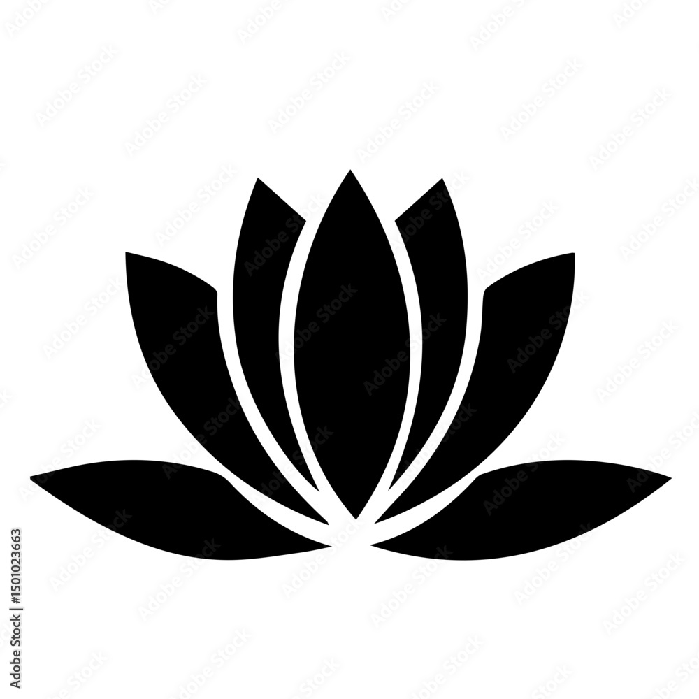 Lotus flower elegant minimalist hand drawing element Lotus flower elegant minimalist hand drawing element