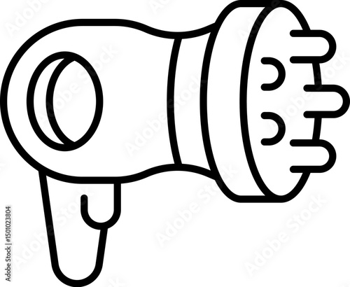 Thin Icon of Hair Dryer for Graphics, Concept, Apps