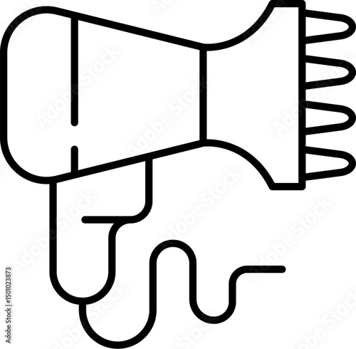 Sign of Hair Dryer for Graphics, Concept, Apps