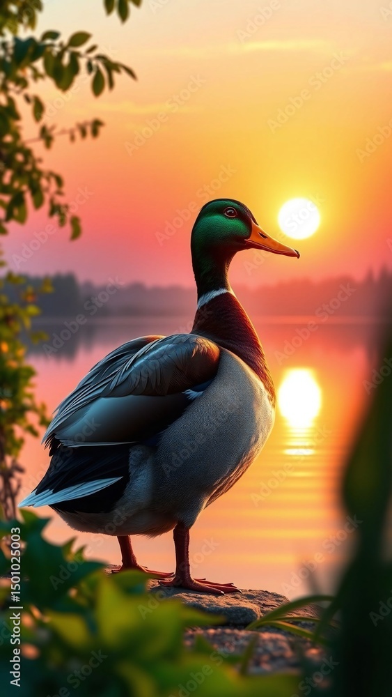 Fototapeta premium Duck on the lake