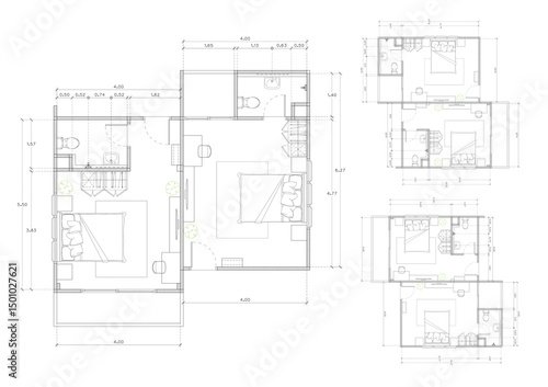 Floor plan designed building on the drawing.