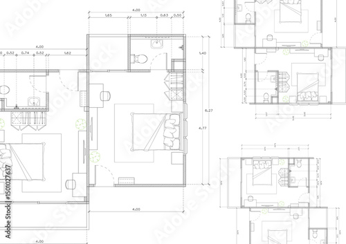 Floor plan designed building on the drawing.