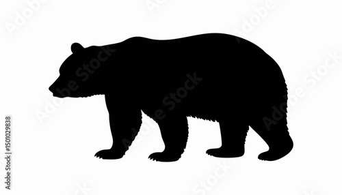 Bear silhouette vector illustration of a wild grizzly mammal