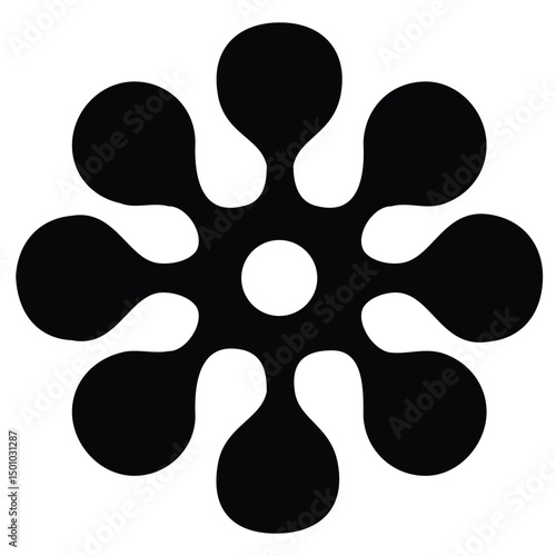 cute cartoon hand drawn vector microbe silhouette.
