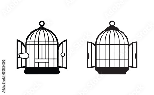 Set Vintage birdcages vector collection