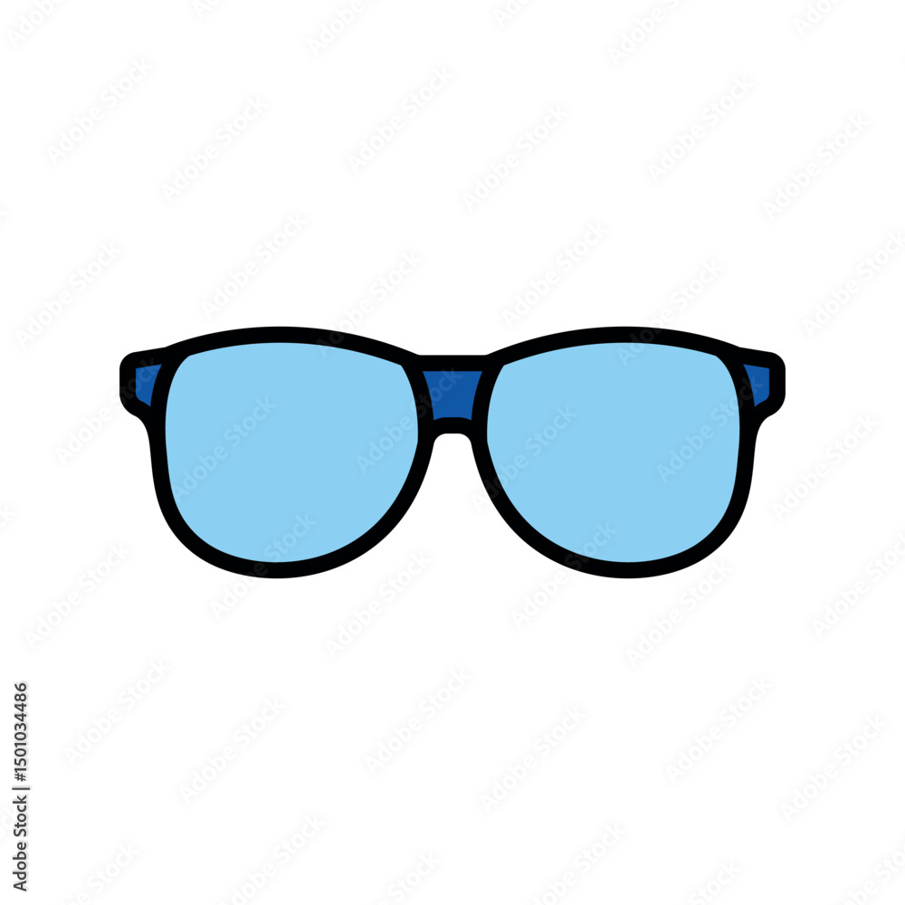 Fototapeta premium blue light glasses color flat icon for digital and print projects.