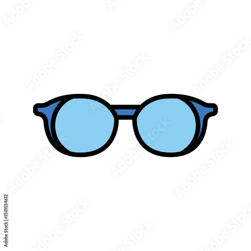 reading glasses color flat icon for digital and print projects.