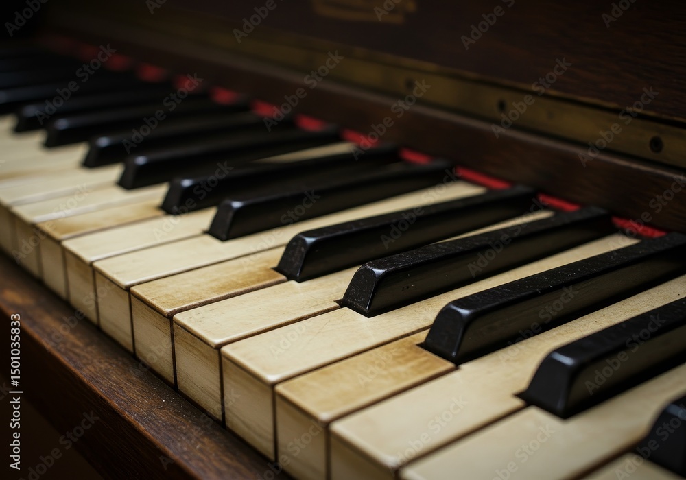 Close Up Photo Of Piano Keys In Wooden Frame Showing Texture And Details Close Up Photo Of Piano Keys In Wooden Frame Showing Texture And Details
