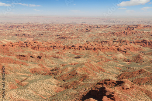 Beautiful landscape of Pingshan Hu Grand Canyon in summer, Zhangye City, Gansu Province in China