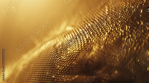 Textura dorada de pluma, detalle macro, iluminación cálida