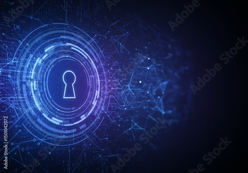 Wallpaper Mural Digital Security Illustration Showing Cyber Protection And Network Connections Torontodigital.ca