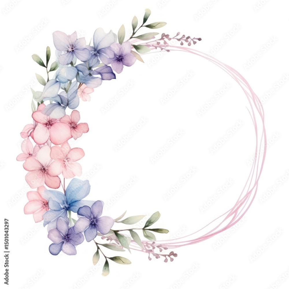 Flowes and ribbon circle border pattern flower wreath. Flowes and ribbon circle border pattern flower wreath.