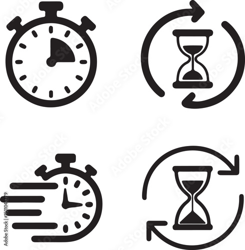 Time and Progress Vector Icon Set

