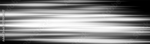 White velocity blur. Horizontal streaks with neon glow and intense speed effect on dark background. Perfect for sci-fi, tech, motion, energy visuals, fast concept.