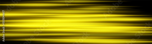 Yellow velocity blur. Horizontal streaks with neon glow and intense speed effect on dark background. Perfect for sci-fi, tech, motion, energy visuals, fast concept.