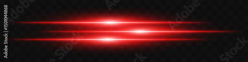 Red triple flare. Three horizontal glowing beams with vibrant energy core on dark background. Ideal for future, energy, sci-fi, tech, power, digital effect.