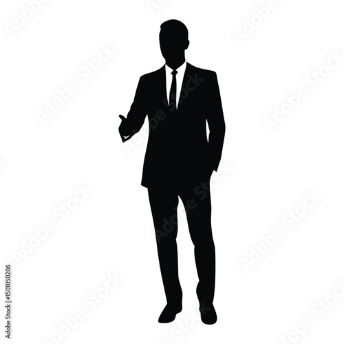 Businessman silhouette man in suit Vector Style.