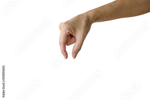 Bild auf Leinwand Female hand form a gesture of picking up something invisible