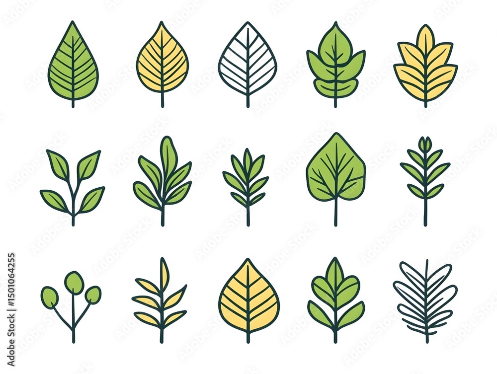 Green Leaves Botanical Illustration Design: Organic Vector Pattern for Eco-Friendly Art and Creative Background Green Leaves Botanical Illustration Design: Organic Vector Pattern for Eco-Friendly Art and Creative Background