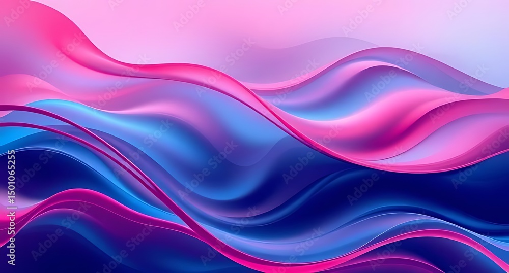 Naklejka premium Abstract pink blue purple wave background