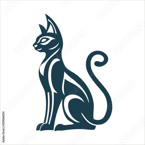 Elegant Bastet Cat Vector Illustration