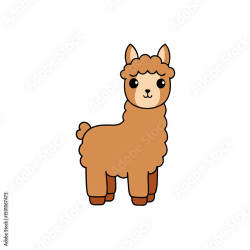 alpaca perched on white