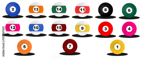 Billiard Pool Balls Vector Models