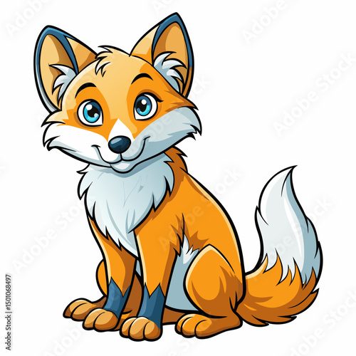 arctic fox perched on white