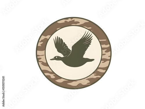 Duck Silhouette Logo Emblem Vector: Nature-Inspired Design for Hunting and Wildlife Enthusiasts