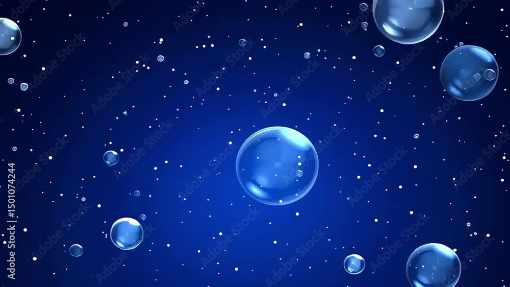 Abstract Video of floating bubbles on a blue background. Perfect for backgrounds, websites, or presentations. Abstract Video of floating bubbles on a blue background. Perfect for backgrounds, websites, or presentations.