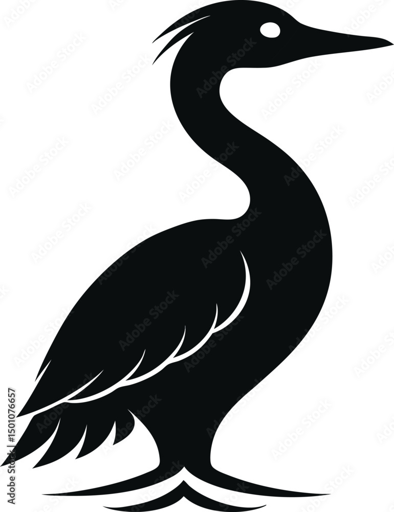 Fototapeta premium cormorant silhouette icon on transparent background