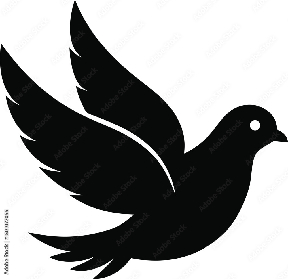 Fototapeta premium dove silhouette icon on transparent background