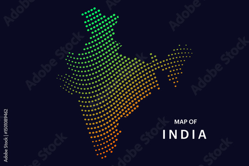 Creative style map of India abstract vector illustration isolated on dark background - EPS 10