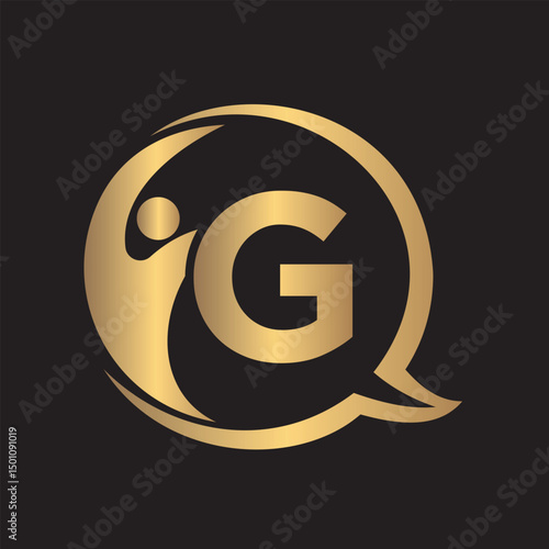 Human Life Logo combine with letter G vector template